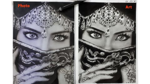 چهره با پوشش جواهرات